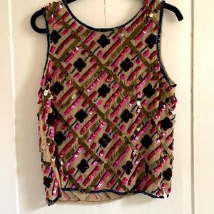 Silk and Paillette/sequin shell